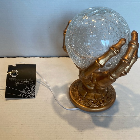 NWT & Vintage LED Lighted Glass Magic Ball in Gold Hand - Picture 2 of 11